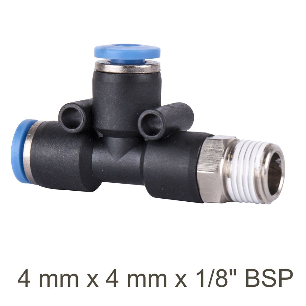 Pu Hose Fitting Tee 4mm X 4mm X 1/8'm